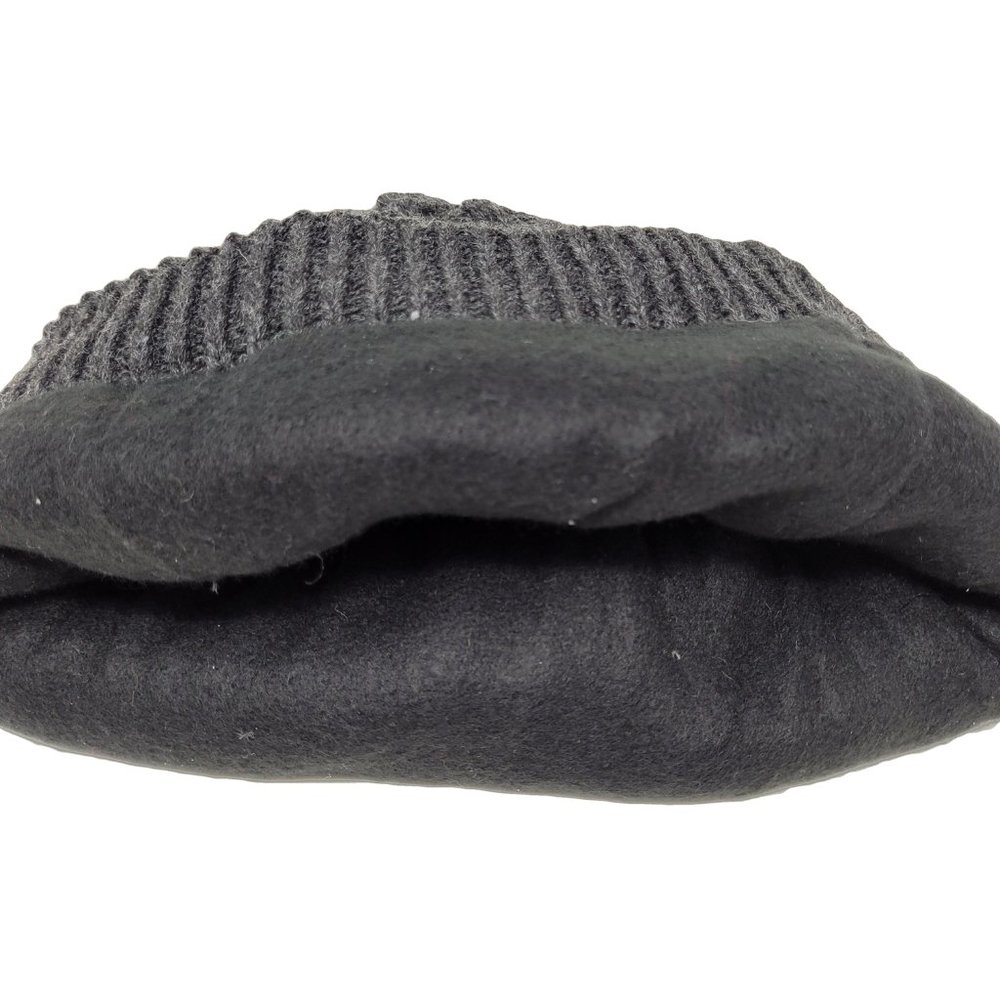 Women's Knitted Beanie Ski Cap Winter Hat Ski Cap, Fleece Lined Hat in Gray - Picture 2 of 3